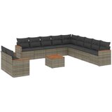  12-dijelni set vrtnih sofa od poliratana s jastucima sivi | shoptok.hr