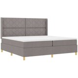vidaXL Postelja z vzmetnico in LED Taupe 200x200 cm Tkanina, (22049180) | Shoptok.si