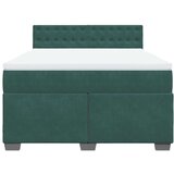 vidaXL Krevet s oprugama i madracem tamnozeleni 160x200 cm baršunasti | shoptok.hr