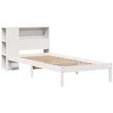  Krevet s regalom za knjige bez madraca bijeli 75x190cm borovina | shoptok.hr
