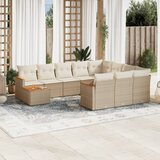 vidaXL 11-dijelni set vrtnih sofa od poliratana s jastucima bež | shoptok.hr
