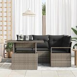  Sjedeća garnitura za vrt 5 kom. Siva Poli ratan 177 x 122 x 85 cm | shoptok.hr