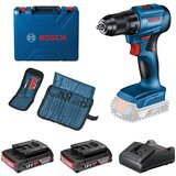 Madras doo Beograd BOSCH Profesionalni set: Akumulatorska vibraciona bušilica/odvrtač GSR 185-LI + 2 x 2,0 Ah akumulatora+ 23-delni set dodatnog pribora u koferu - (0615990N25) | Eponuda.com