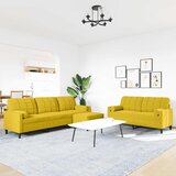  3-dijelni set sofa s jastucima žuti baršunasti | shoptok.hr