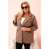 Kesi Włoski Plus Size women's quilted jacket with collar and button fango | shoptok.hr