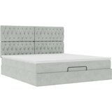 vidaXL Otomanski posteljni okvir z vzmetnicami siv 180x200cm žamet | Shoptok.si