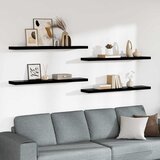  Plutajuće zidne police 4 kom sjajne crne 120x23,5x3,8 cm MDF | shoptok.hr