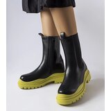 Gemre Black ankle boots on a colorful sole Delebio Cene