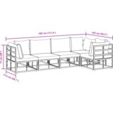  Sjedeća garnitura za vrt 5 pcs Crna 283 x 143 x 71 cm Aluminij | shoptok.hr