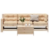 The Living Store Vrtna sedežna garnitura 4-delna z blazinami trdna borovina - Vrtna Sedežna Garnitura, (21468878) | Shoptok.si