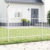 vidaXL zunanja ograja s konico, bela, 5,1x0,8 m, jeklo | Shoptok.si