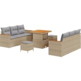  Set vrtnog namještaja od 9 komada s jastučićima bež poli ratan akacija | shoptok.hr