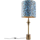 QAZQA Namizna svetilka bronasti žametni odtenek metulj dizajn 40 cm - Diverso | Shoptok.si