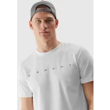4f Men's T-shirt in a regular fit made of organic cotton with a print - white