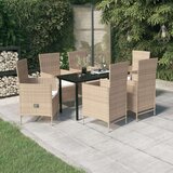 vidaXL 7-dijelni vrtni blagovaonski set s jastucima bež | shoptok.hr