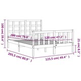  Kreveta s uzglavljem 120 x 200 cm od masivnog drva | shoptok.hr