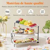 LIFEWIT 3-nivojski servirni pladenj s črnim kovinskim stojalom | Shoptok.si