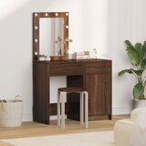 vidaXL Set od 2 Smeđi hrast MDF Srednji Ogledalo Toaletna jedinica Cijene
