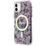 Guess originalni ovitek flowers GUHMN61HCFWSP z magsafe za iphone 11 / iphone xr - roza | Shoptok.si