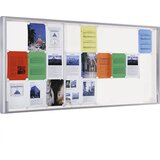 eurokraft pro Vitrina, aluminijast okvir, drsna vrata, 27 x DIN A4, ŠxVxG 1970 x 970 x 50 mm, oglat okvir | Shoptok.si