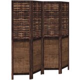 Furnova Paravan 4-delni temno rjav trden les pavlovnije, (21929703) | Shoptok.si