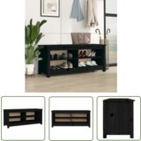 The Living Store Klop za čevlje črna 110x38x45,5 cm trdna borovina - Klop Za Čevlje, (21744664) | Shoptok.si