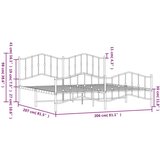 Metalni okvir kreveta uzglavlje i podnožje bijeli 200 x 200 cm | shoptok.hr