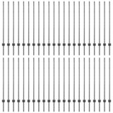 vidaXL Ograjni stebri 88 pcs U-kanal Sivi 160 cm Jeklo | Shoptok.si