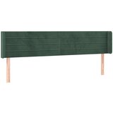 Maison Chic Posteljno vzglavje - Vzglavna omarica - Nočna omarica z ušesi temno zeleno 163x16x78/88 cm žamet, (21708810) Cene