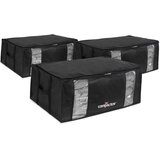 Compactor Črne vakuumske plastične škatle za shranjevanje v kompletu 3 ks 65x45x27 cm Black Edition – | Shoptok.si