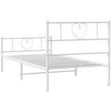  Metalni okvir kreveta uzglavlje i podnožje bijeli 100x200 cm | shoptok.hr