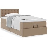 vidaXL Otomanski posteljni okvir z vzmetnico kapučino 100x200 cm, (21609235) | Shoptok.si