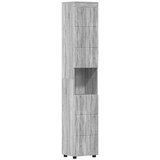 vidaXL Kopalniška omarica z vrati TULUM Siva sonoma 37 x 31.5 x 203 cm | Shoptok.si