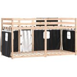  Krevet na kat sa zavjesama bijelo-crni 90 x 190 cm od borovine | shoptok.hr