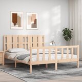 vidaXL Posteljni okvir z vzglavjem 160x200 cm trden les Cene