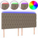 Maison Chic led posteljno vzglavje - vzglavna omarica - nočna omarica taupe 180x7x118/128 cm blago, (21706299) Cene