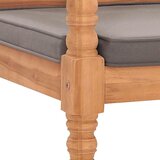  Klupa Batavia s tamnosivim jastukom 120 cm od masivne tikovine | Eponuda.com