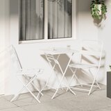 vidaXL 3-delni zložljivi bistro set bela jeklo | Shoptok.si