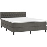  box spring s madracem LED tamnosivi 140x190 cm baršun | shoptok.hr