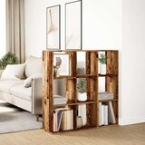 vidaXL Pregrada s knjižno omaro starinski les 102x29x103,5 cm inž. les | Shoptok.si