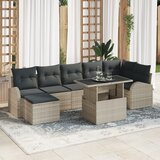 vidaXL 8 delni vrtni sofa set z blazinami svetlo siva poli ratan | Shoptok.si