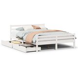 vidaXL Okvir kreveta bez madraca bijeli 135 x 190 cm masivna borovina | shoptok.hr