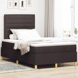 vidaXL Krevet s odbojnikom i madracem Smeđa 120x200 cm Tkanina | shoptok.hr