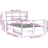  Krevet s regalom z knjige bez madraca bijeli 140x200cm borovina | shoptok.hr