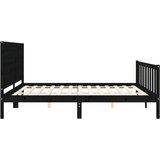  Za krevet s uzglavljem crni 200 x 200 cm od masivnog drva | shoptok.hr