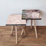 Hanah home 2Shp518 - cream creamgoldpinkwhite nesting table (2 pieces) | ePonuda.com