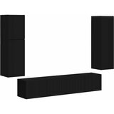  Set TV komoda 4 kom. Crna Konstruirano drvo | shoptok.hr