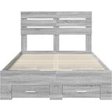  Krevetna konstrukcija s ladicama Siva Sonoma 120 x 190 cm 196 x 123 x 100 cm | Shoptok.si