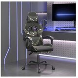  Okretna igraća stolica s osloncem crno-maskirna od umjetne kože | shoptok.hr