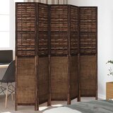 vidaXL Paravan 5-delni temno rjav trden les pavlovnije | Shoptok.si